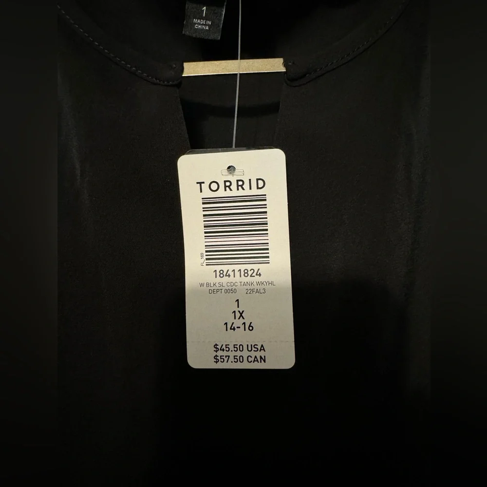 Torrid Black Tang Top size 1 - Picture 2 of 4